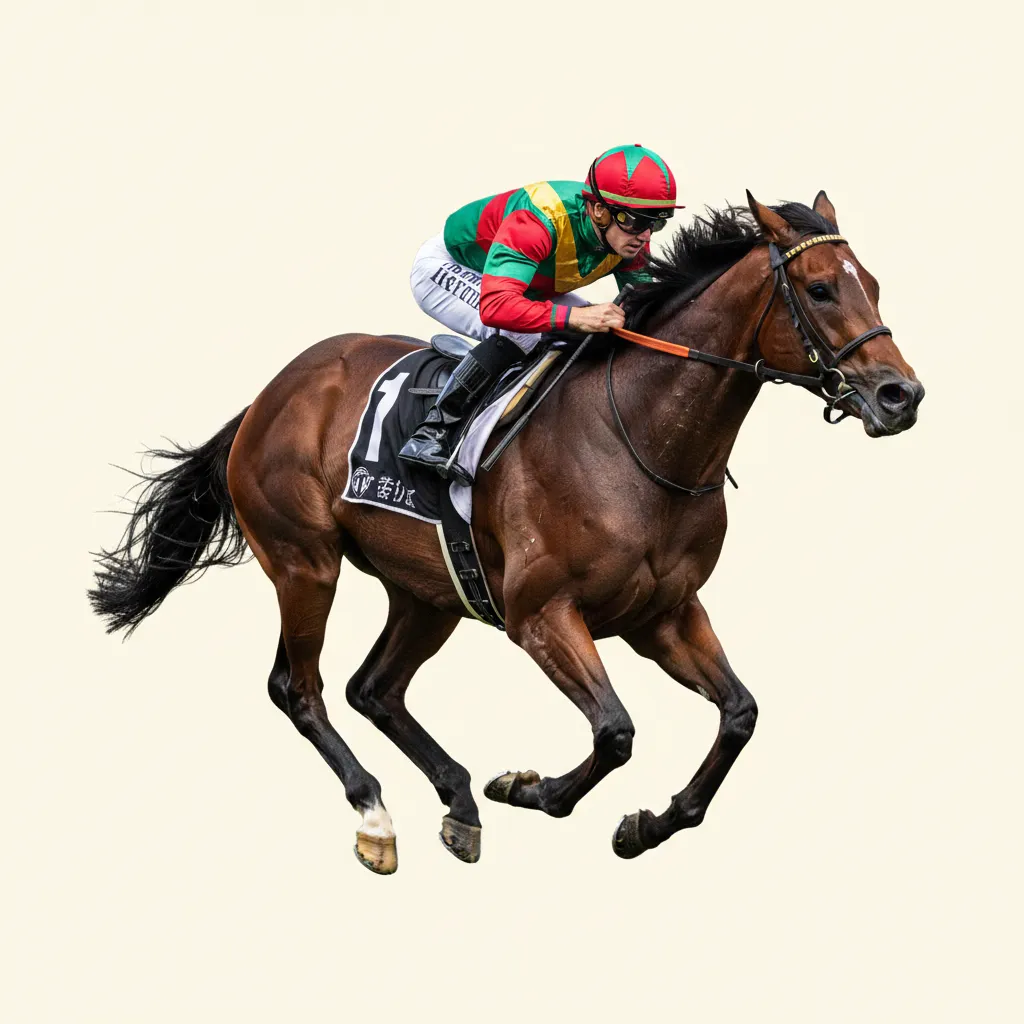 Jockey riding a racehorse